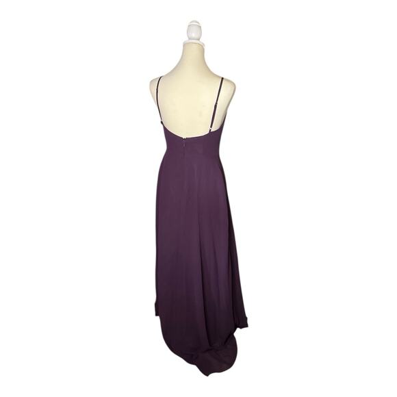 Azazie Stunning Purple V Neck Formal Bridesmaid Prom Dance Dress US Size 4 - Picture 4 of 9